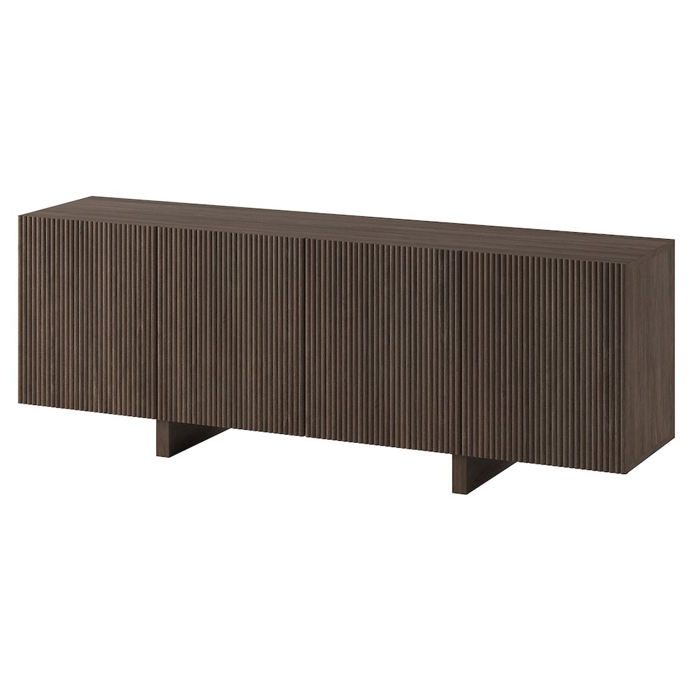 Henn&Hart Fluted TV Stand for TVs up to 75'' with 4 Ribbed Doors, 3 Storage. Picture 4
