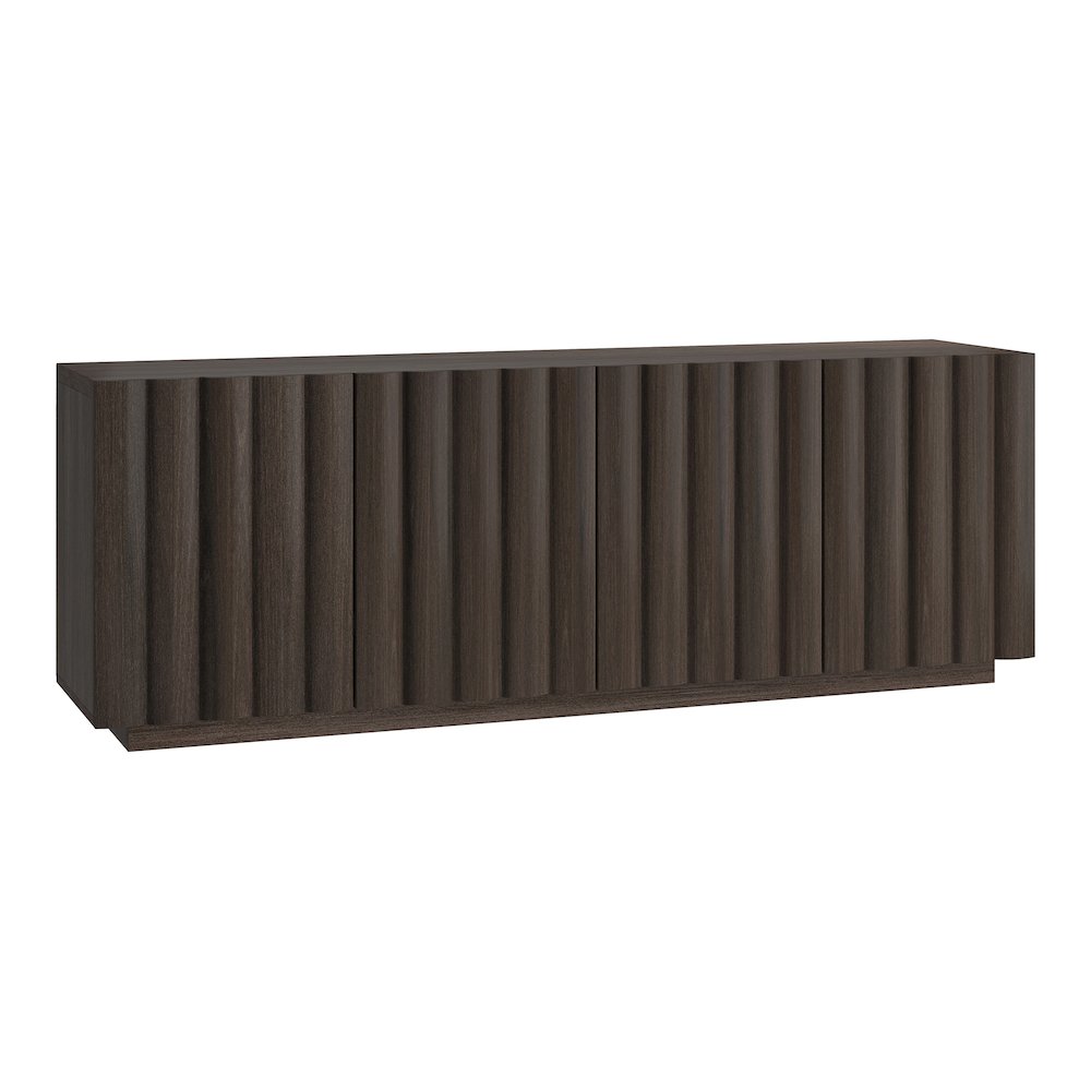 Henn&Hart Fluted TV Stand for TVs up to 75'' with 2 Ribbed Storage Cabinets and. Picture 1