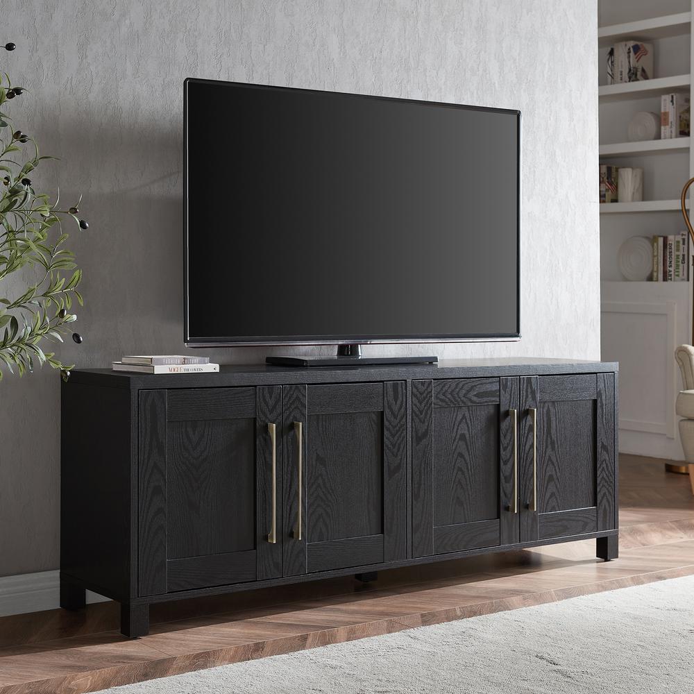 Chabot Rectangular TV Stand for TV's up to 80" in Black Grain. Picture 2