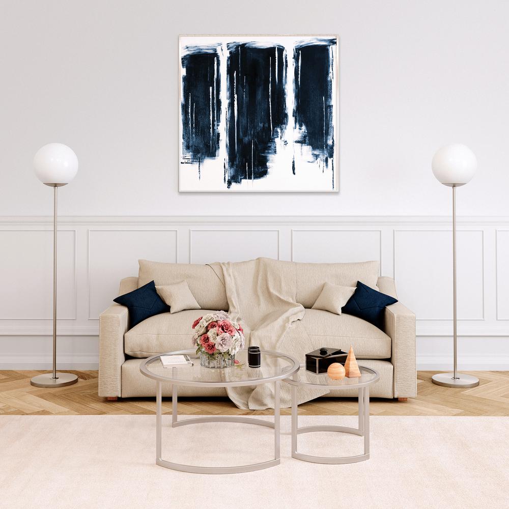 Mitera Round Nested Coffee Table in Satin Nickel. Picture 4