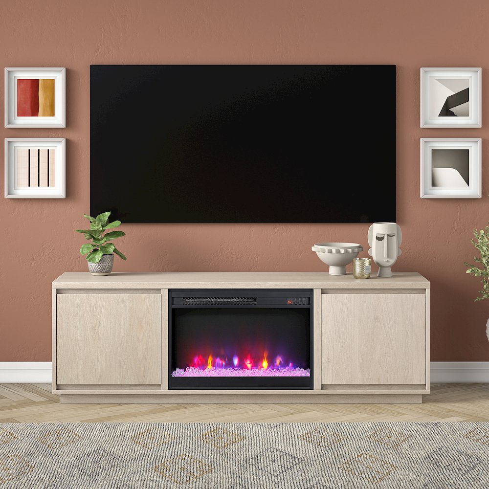 Presque Rectangular TV Stand with 26" Crystal Fireplace for TV's up to 75". Picture 3