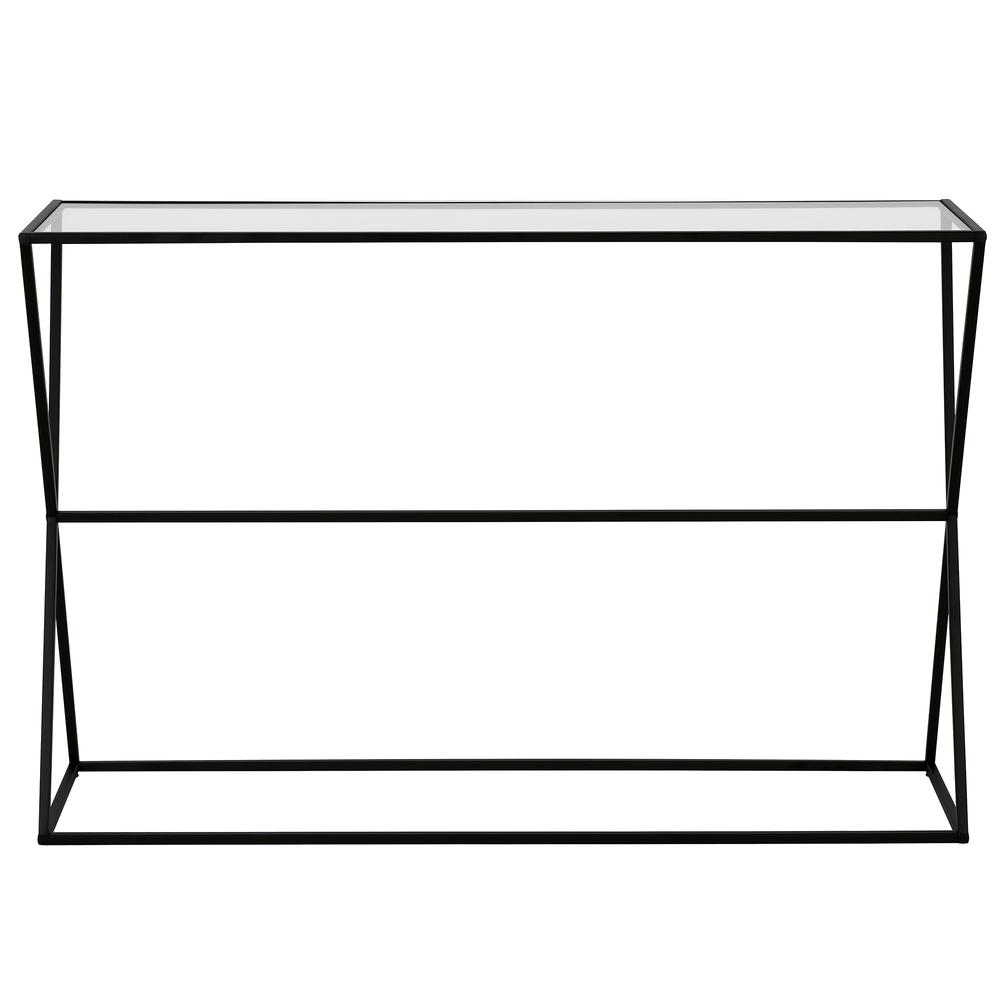 Sabrina 45'' Wide Rectangular Console Table in Blackened Bronze. Picture 3
