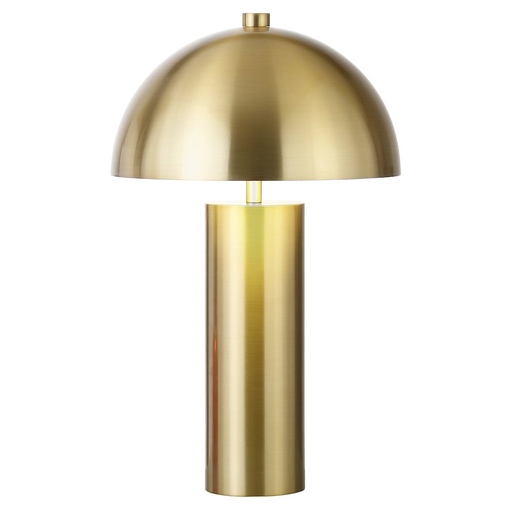 York 15" Tall Mini Lamp with Metal Shade in Brass/Brass. Picture 2