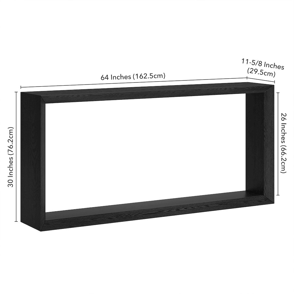 Osmond 64" Wide Rectangular Console Table in Black Grain. Picture 5