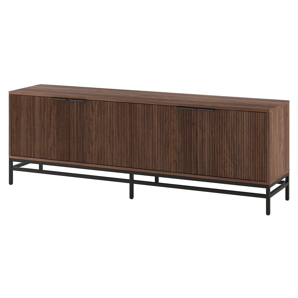 Henn&Hart Fluted TV Stand for TVs up to 78'' with 2 Ribbed Storage Cabinets and. Picture 4