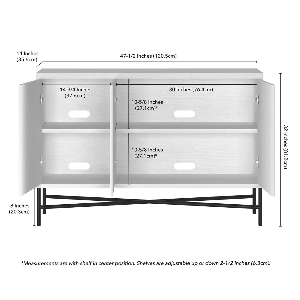 Brighton 48" Wide Rectangular Buffet Table in White. Picture 5