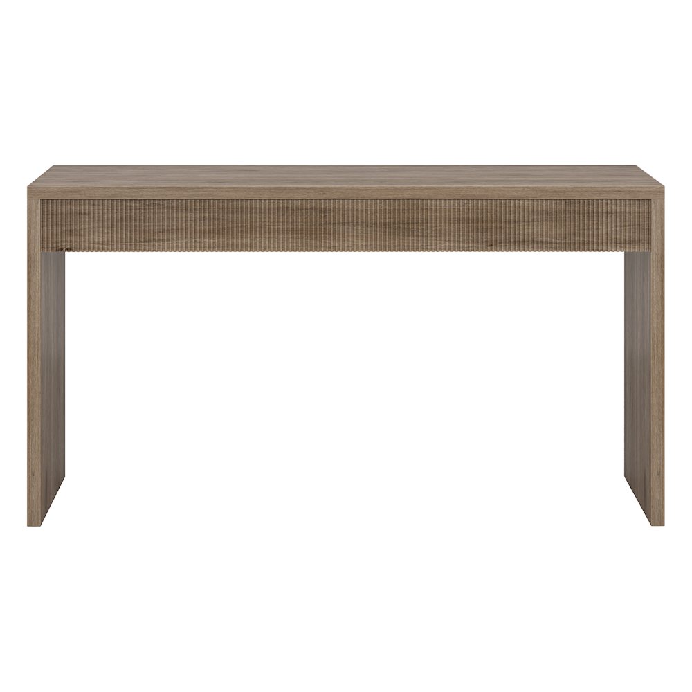 Lawrence 55" Wide Rectangular Console Table in Antiqued Gray Oak. Picture 2