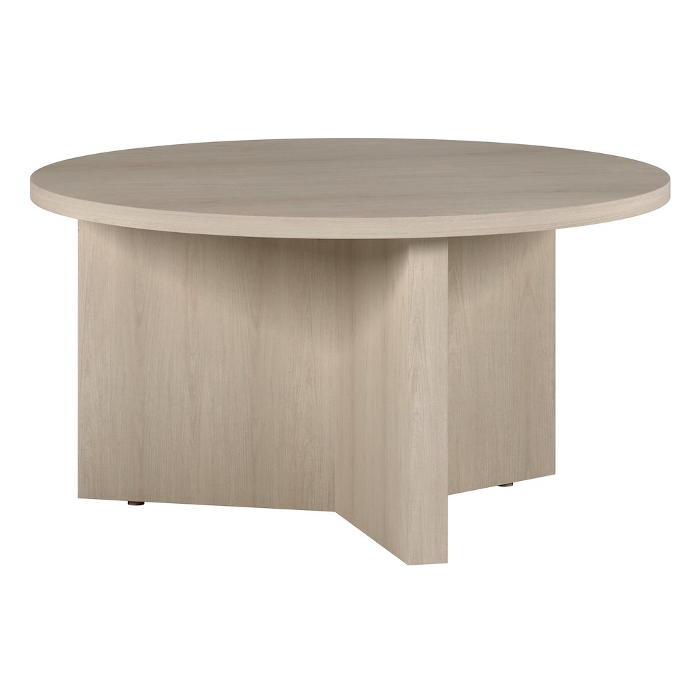 Henn&Hart 32" Round Pedestal Coffee Table for Living Room, Family Room, Office. Picture 1
