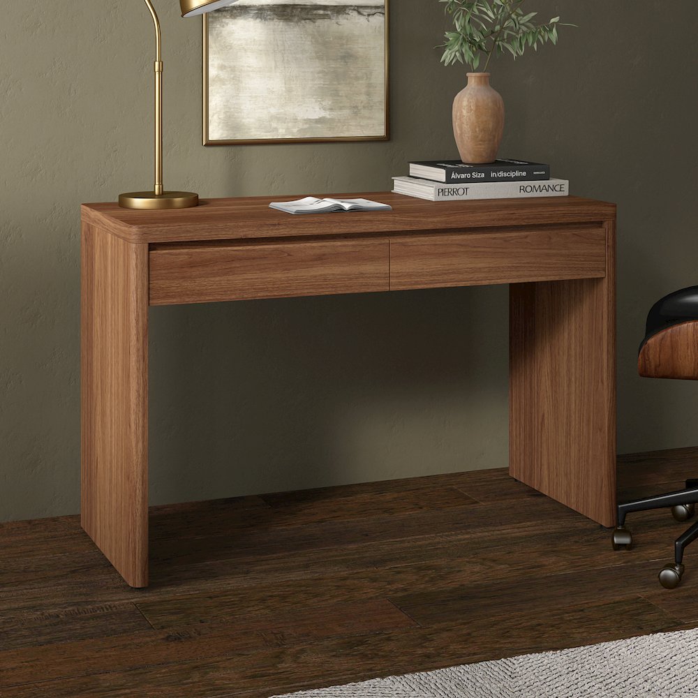 Ashcroft 48'' Wide Rectangular Desk in Satin Walnut. Picture 4
