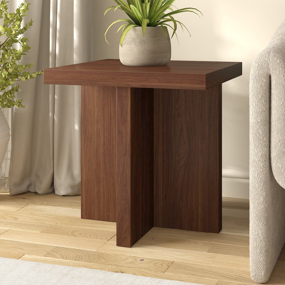 Henn&Hart 22" Scandinavian Wooden Square End Table, Side Table, Nightstand with. Picture 2