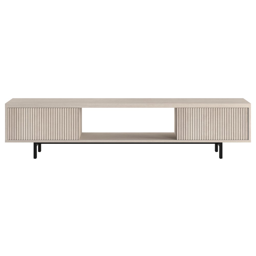 Lucien Rectangular TV Stand for TV's up to 78" in Alder White. Picture 2