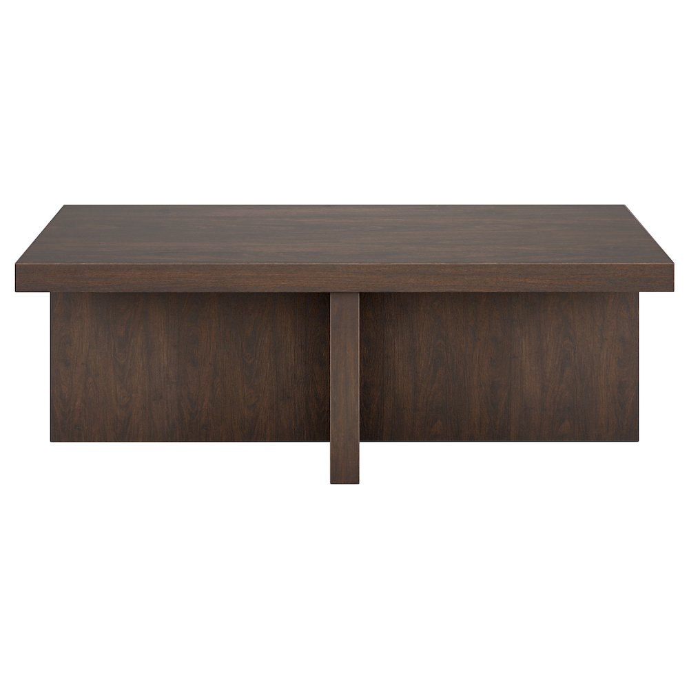 Elna 44" Wide Rectangular Coffee Table in Alder Brown. Picture 2