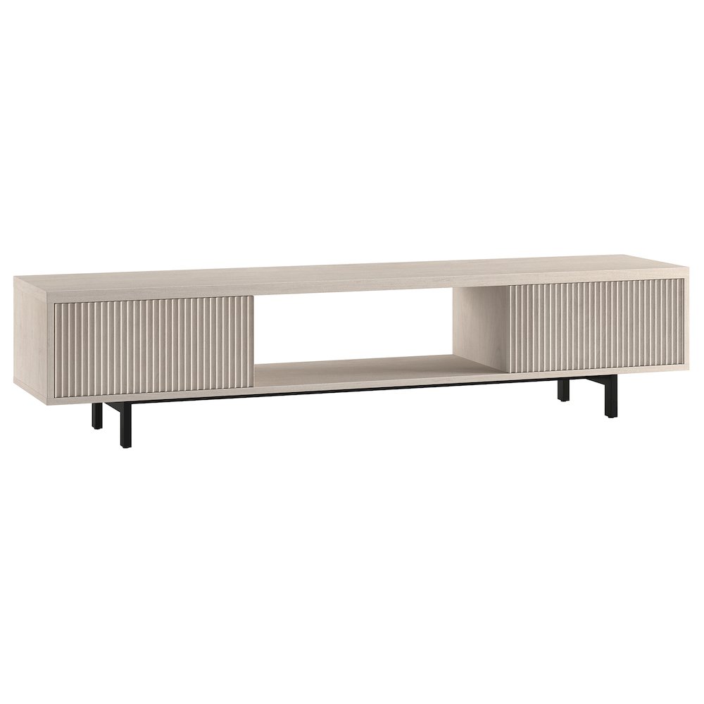 Lucien Rectangular TV Stand for TV's up to 78" in Alder White. Picture 1