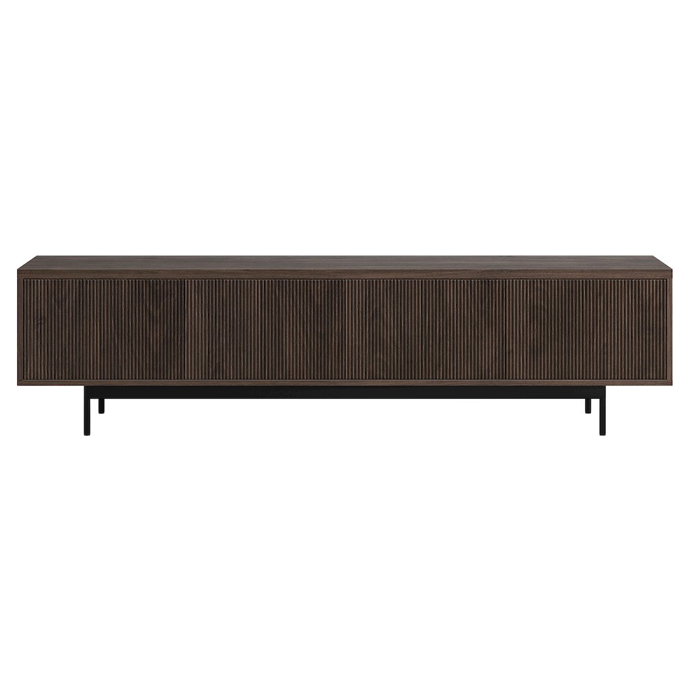 Henn&Hart Fluted TV Stand for TVs up to 85" with 2 Open-Concept Ribbed Storage. Picture 3