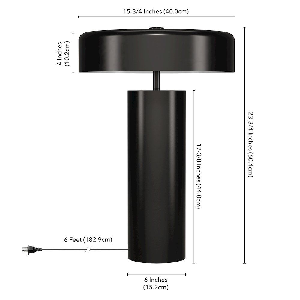 Nash 24" Tall Table Lamp with Metal Shade in Blackened Bronze/Blackened Bronze. Picture 5