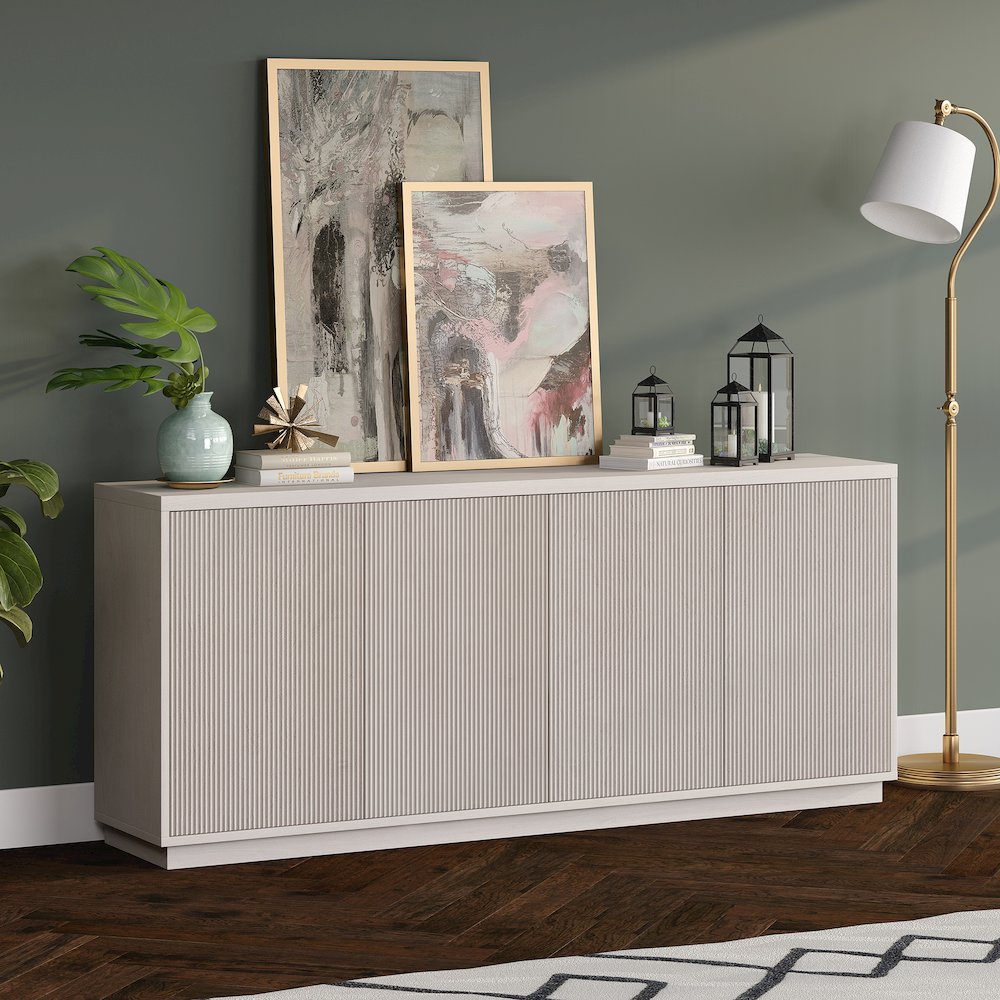 Alston 68" Wide Rectangular Buffet Table in Alder White. Picture 3