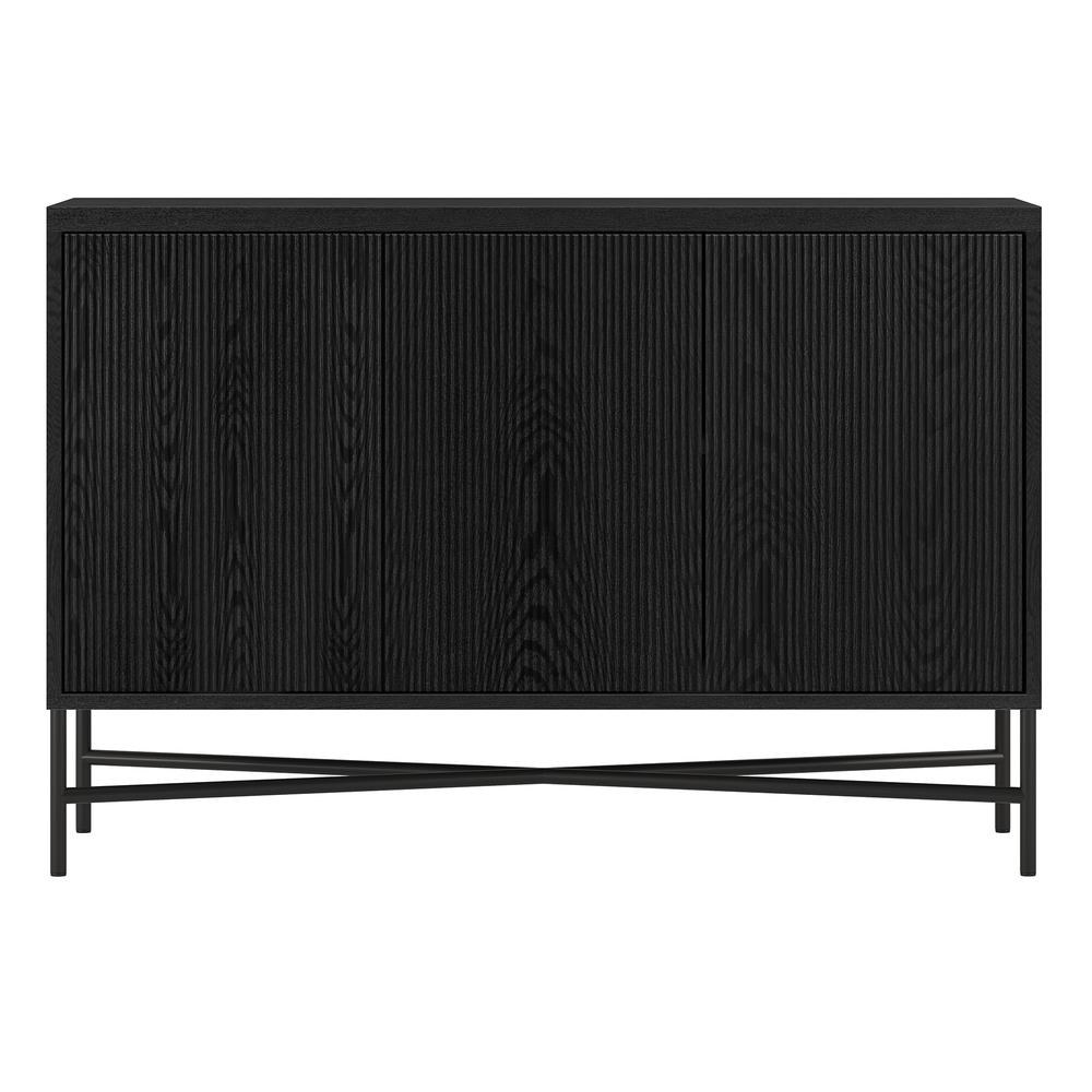 Brighton 48" Wide Rectangular Buffet Table in Black Grain. Picture 1