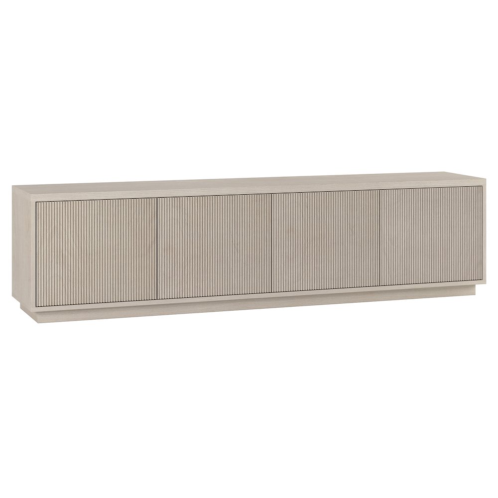 Hanson Rectangular TV Stand for TV's up to 85" in Alder White. Picture 1