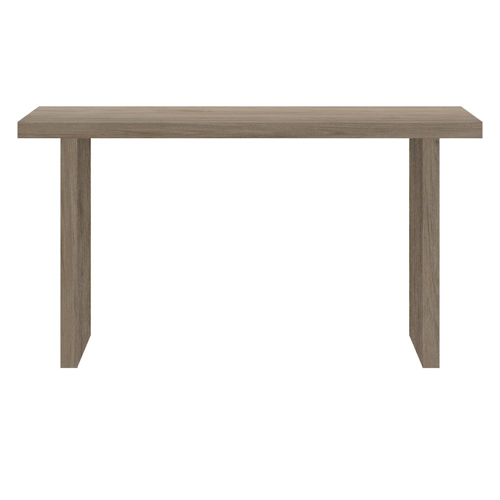 Soren 55" Wide Rectangular Console Table in Antiqued Gray Oak. Picture 2