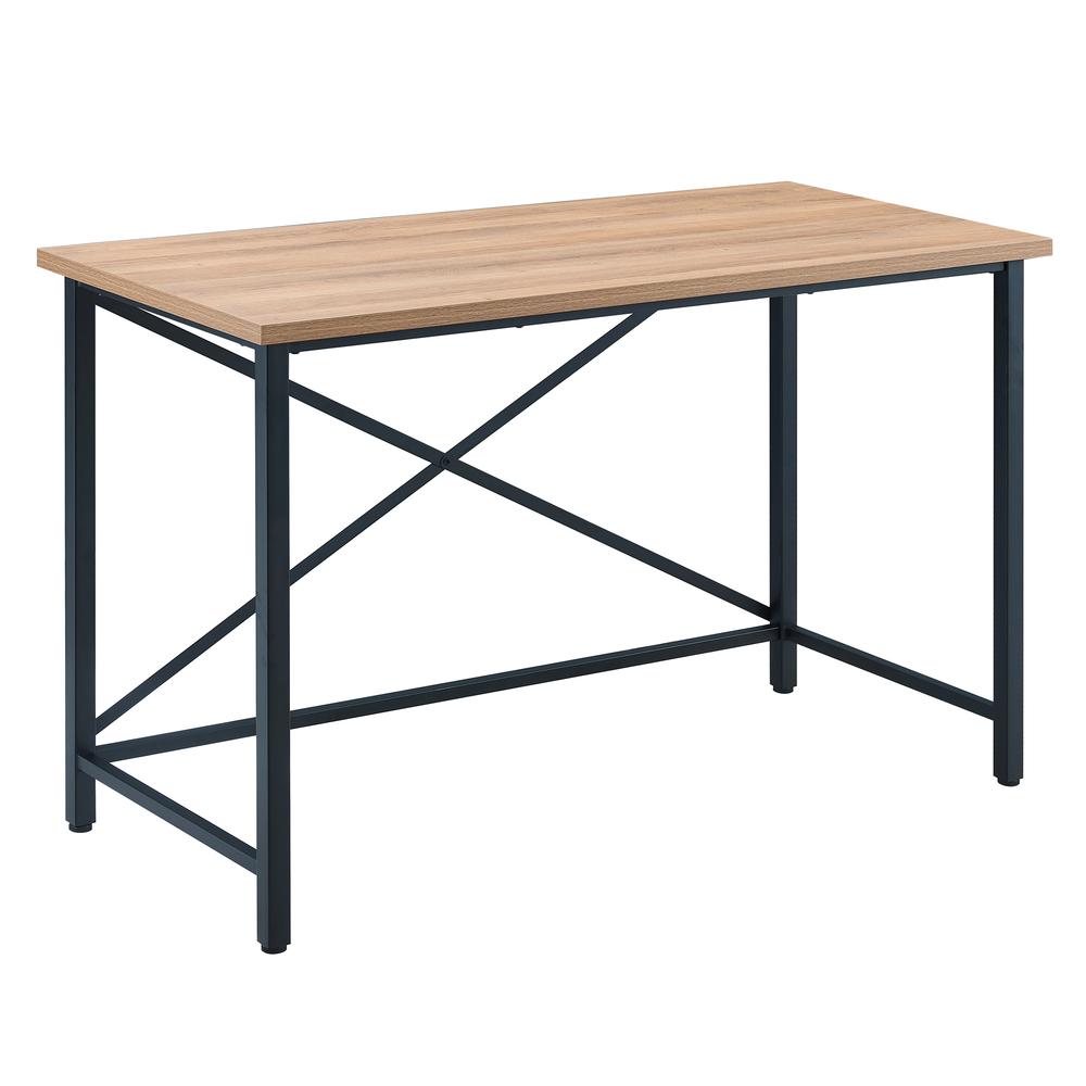 Martina Rectangular 47.5'' Wide Desk in Black/Golden Oak. Picture 1
