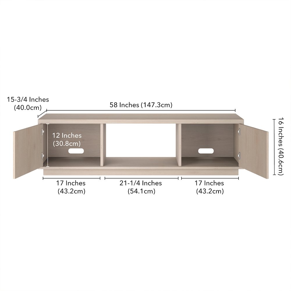 Dorian Rectangular TV Stand for TV's up to 65" in Alder White. Picture 5