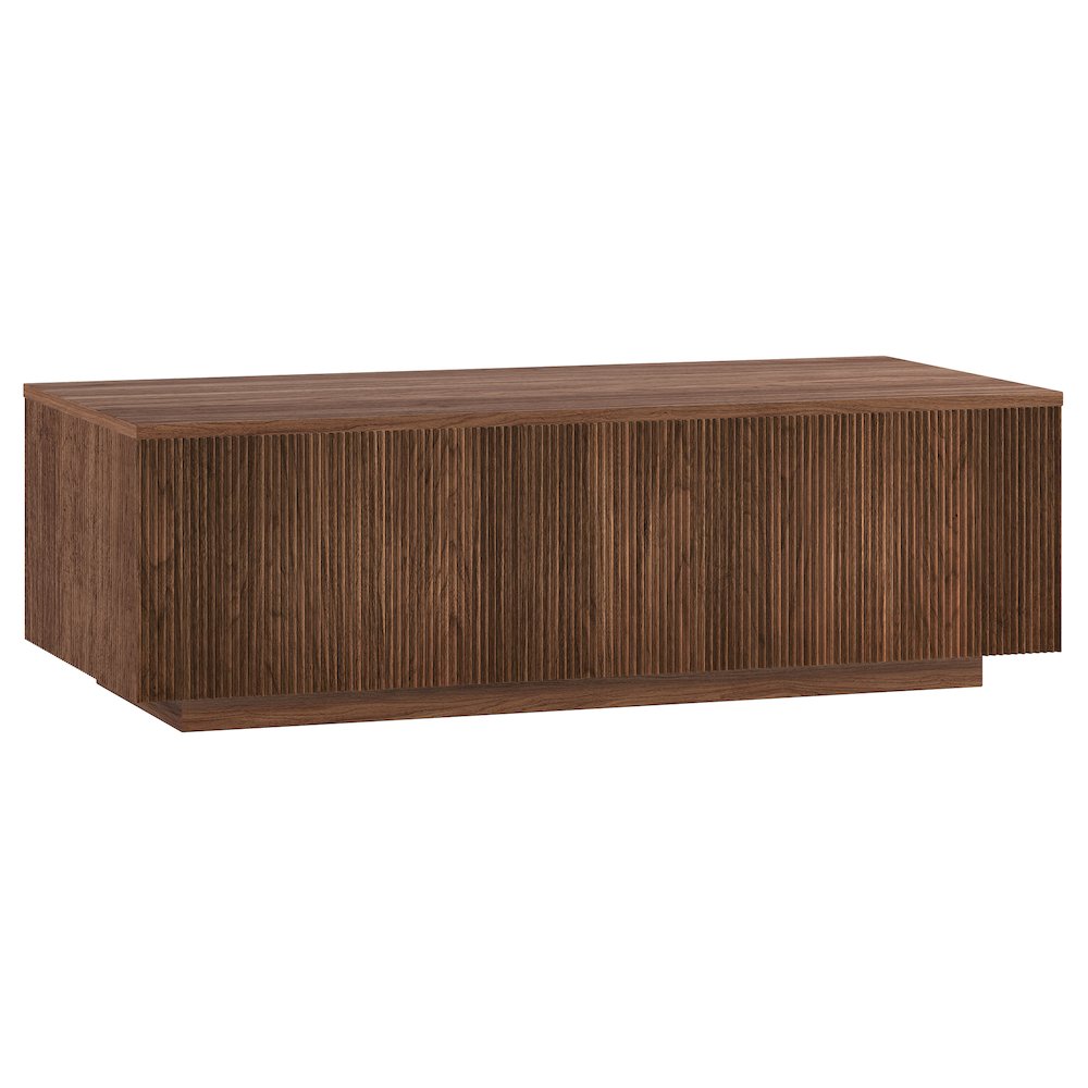 Reyes 48" Wide Rectangular Coffee Table in Satin Walnut. Picture 1