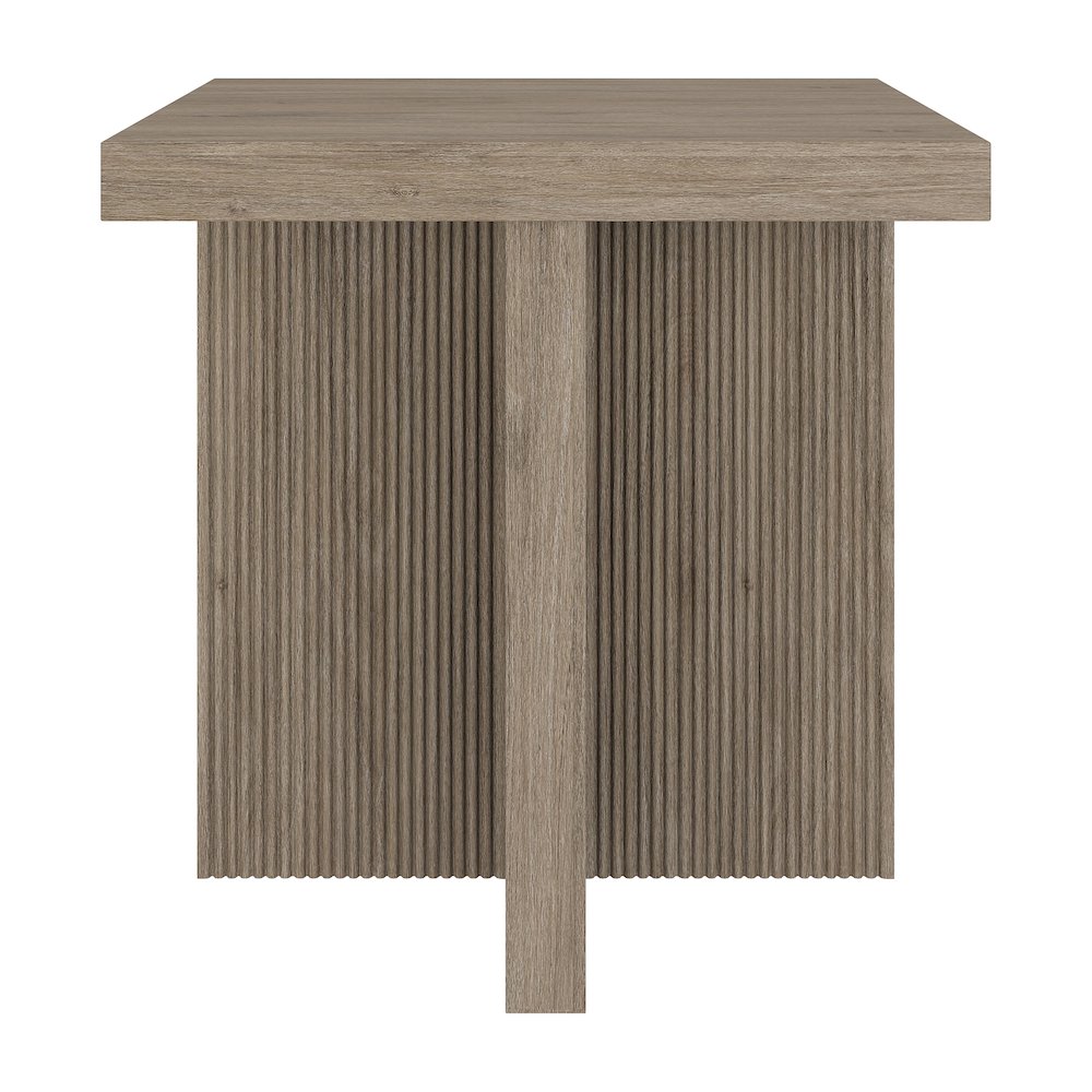 Boden 22" Wide Square Side Table in Antiqued Gray Oak. Picture 2