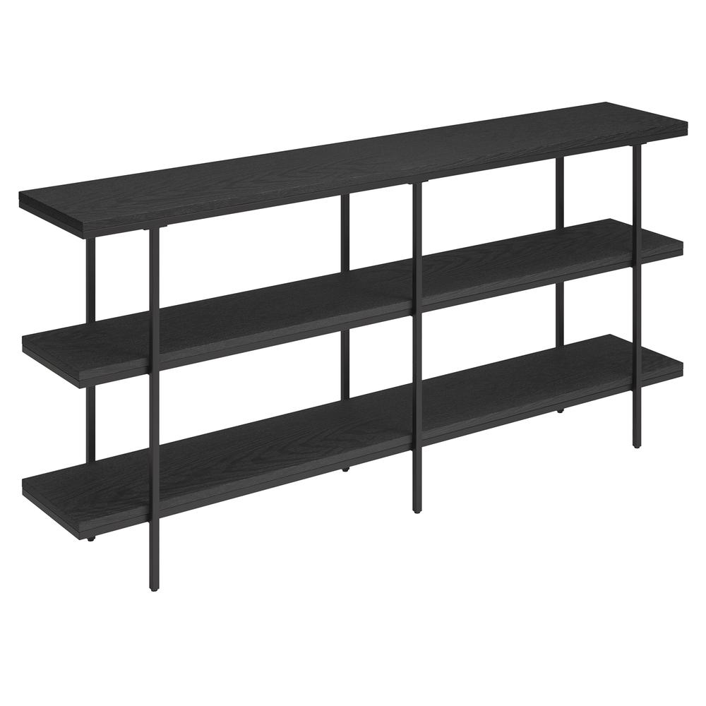 Harper 64'' Wide Rectangular Console Table in Black Grain. Picture 1