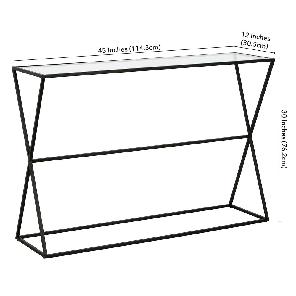 Sabrina 45'' Wide Rectangular Console Table in Blackened Bronze. Picture 5