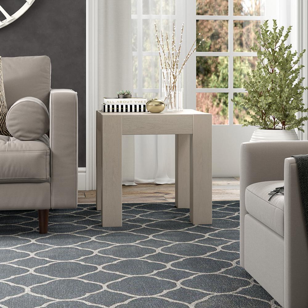 Langston 22" Wide Square Side Table in Alder White. Picture 4