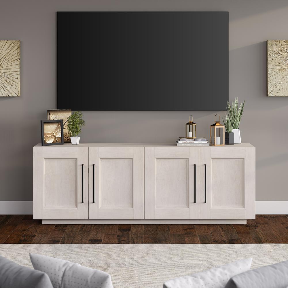 Merrimac Rectangular TV Stand for TV's up to 75" in Alder White. Picture 3