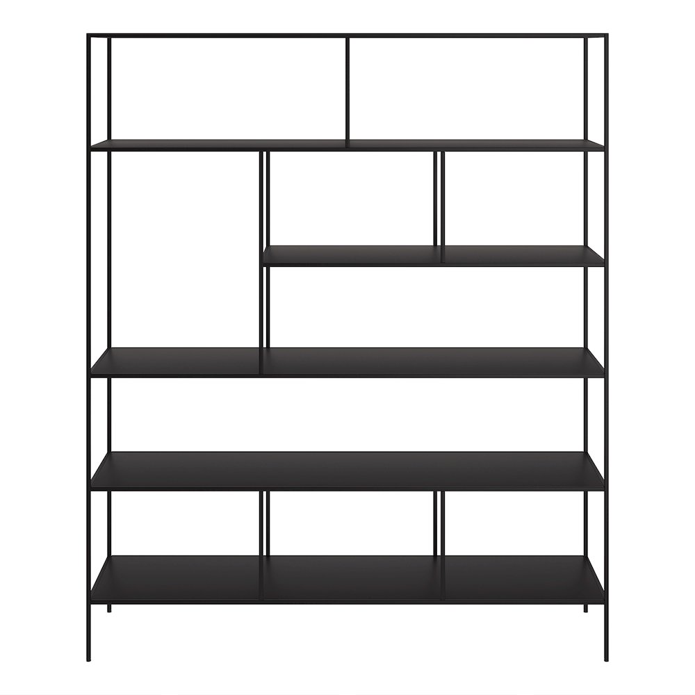 Whitmore 72" Tall Rectangular Bookcase in Blackened Bronze. Picture 2