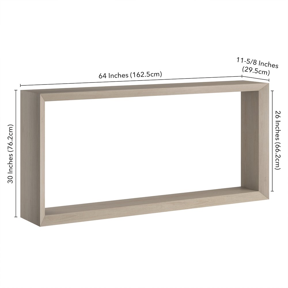 Osmond 64" Wide Rectangular Console Table in Alder White. Picture 5