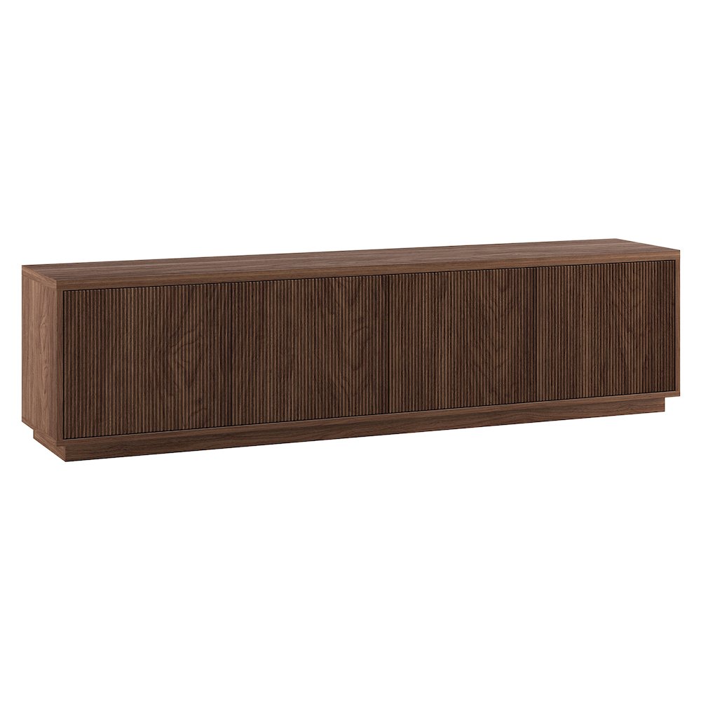 Hanson Rectangular TV Stand for TV's up to 85" in Satin Walnut. Picture 1