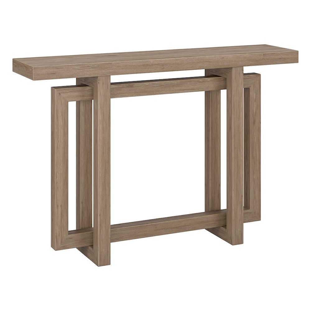 Breslow 44" Wide Rectangular Console Table in Antiqued Gray Oak. Picture 1
