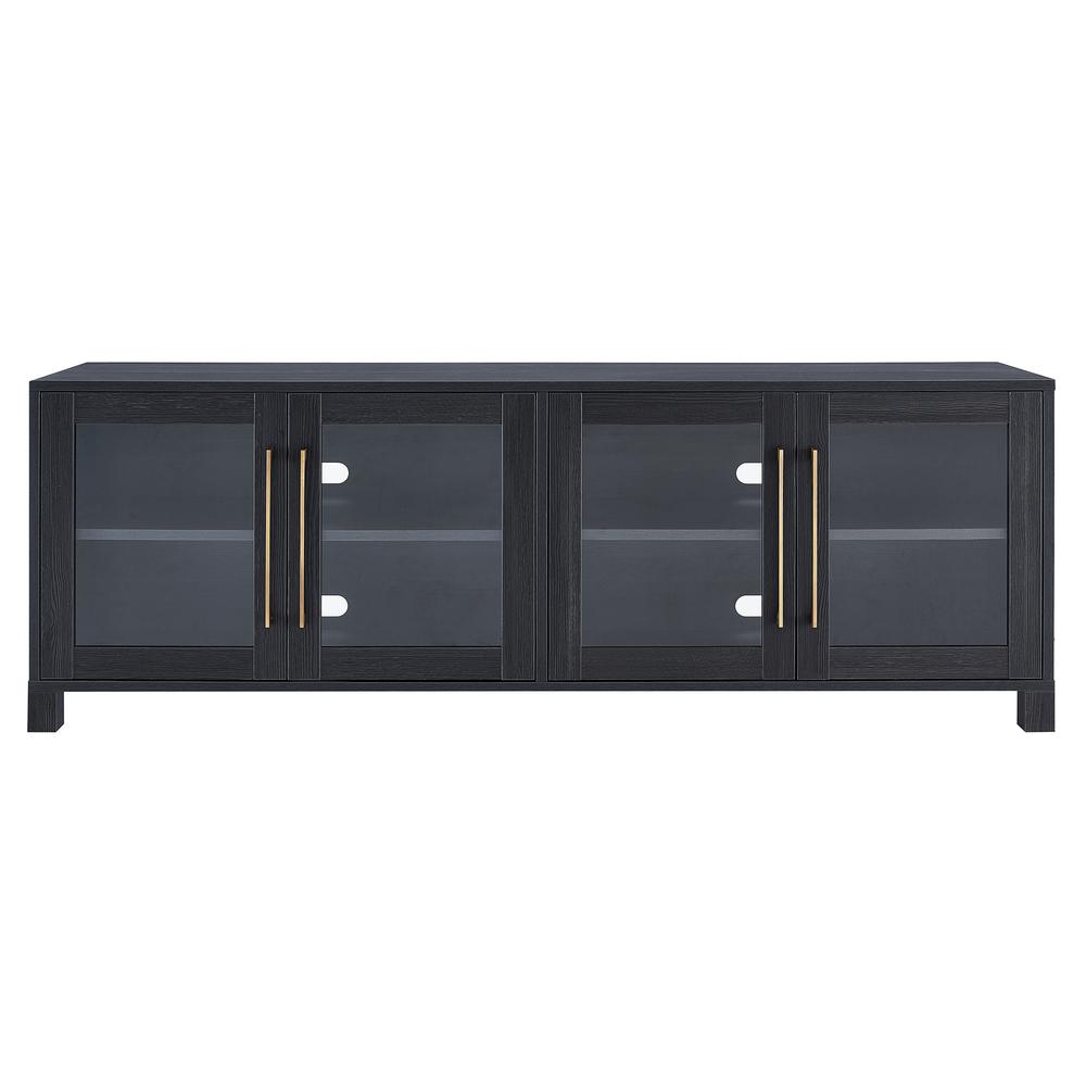 Quincy Rectangular TV Stand for TV's up to 80" in Charcoal Gray. Picture 3