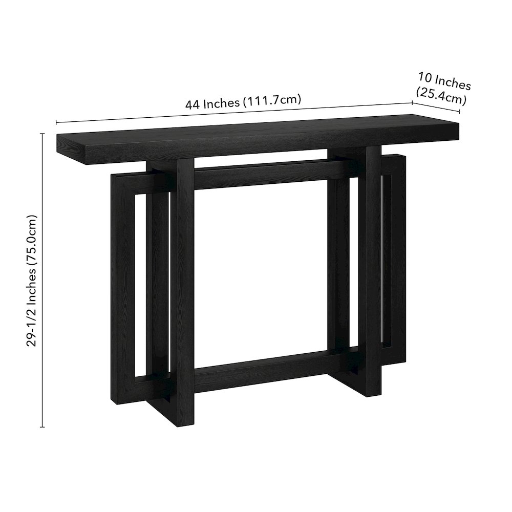 Breslow 44" Wide Rectangular Console Table in Black Grain. Picture 5