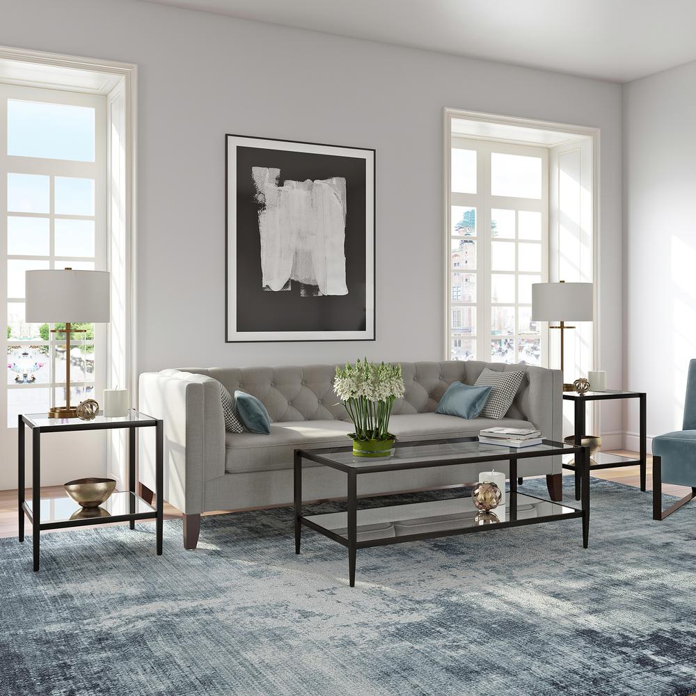 Hera 20'' Wide Square Side Table in Blackened Bronze. Picture 4
