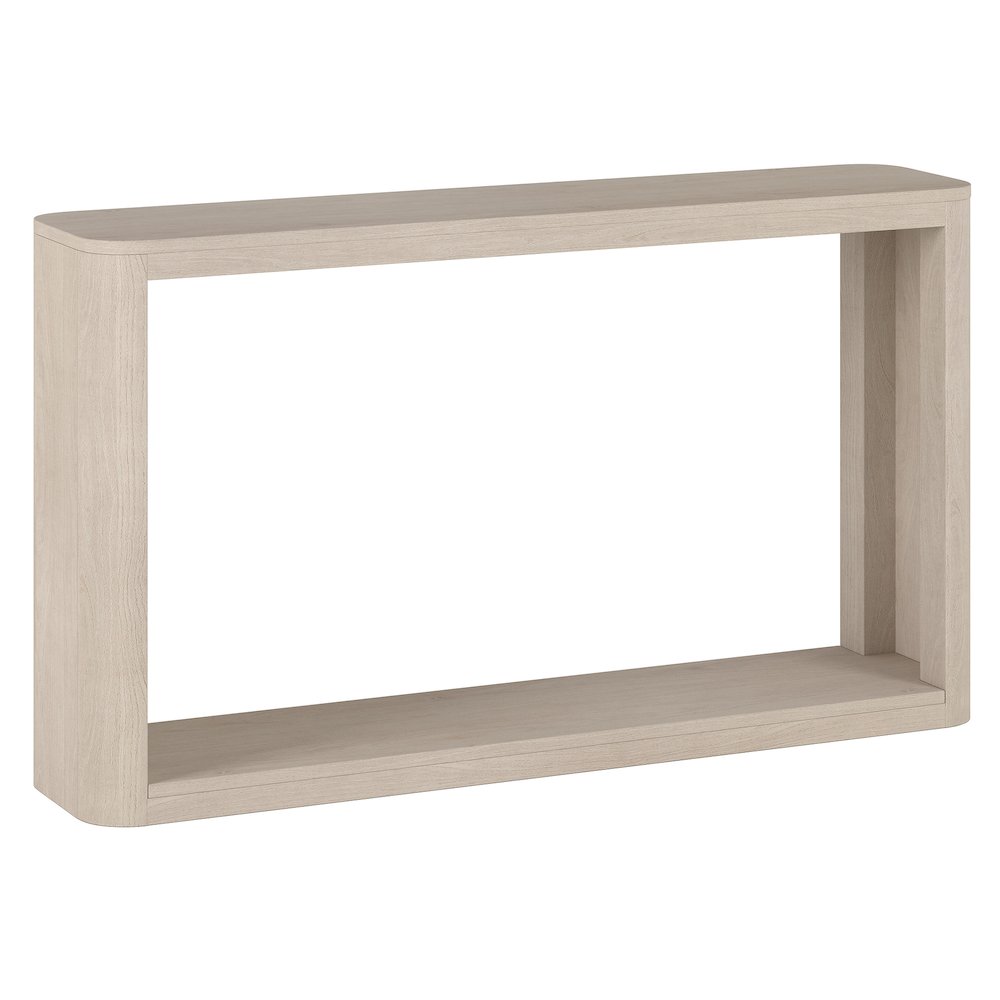Kellan 52" Wide Rectangular Console Table in Alder White. Picture 1