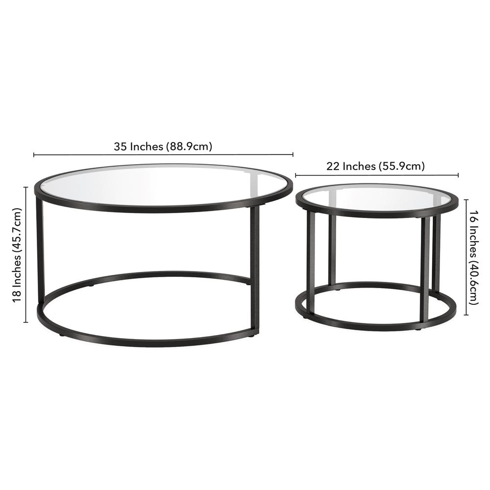 Watson Round Nested Coffee Table in Blackened Bronze. Picture 5