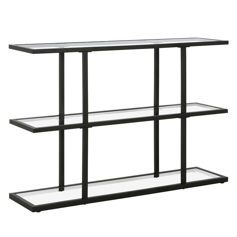 Yeardley 42'' Wide Rectangular Console Table in Blackened Bronze. Picture 1