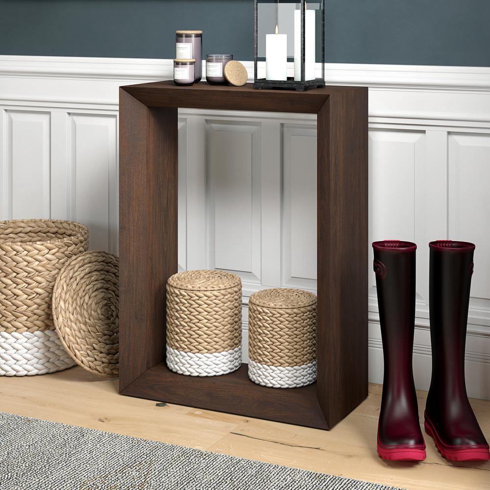 Osmond 22" Wide Rectangular Console Table in Alder Brown. Picture 3