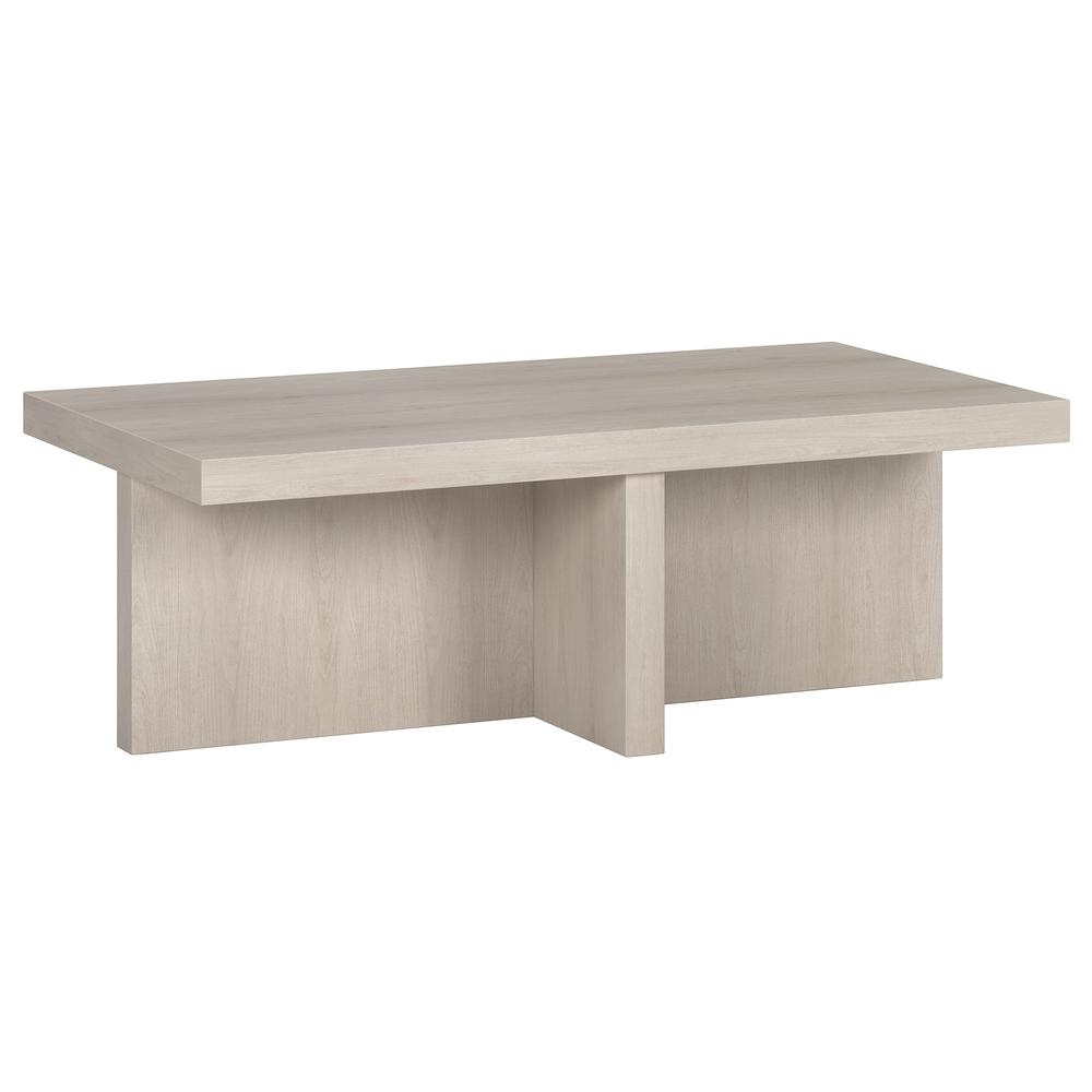 Elna 44" Wide Rectangular Coffee Table in Alder White. Picture 1