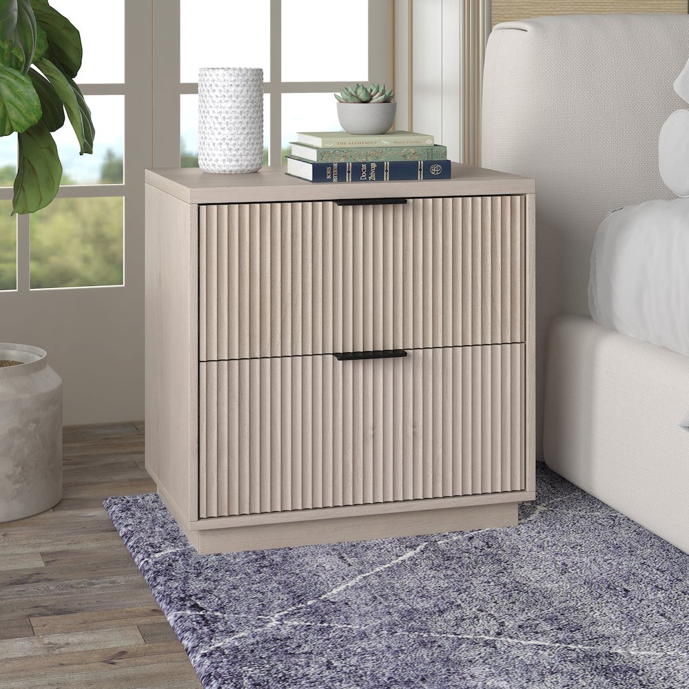 Yarden 24" Wide Rectangular Nightstand in Alder White. Picture 3