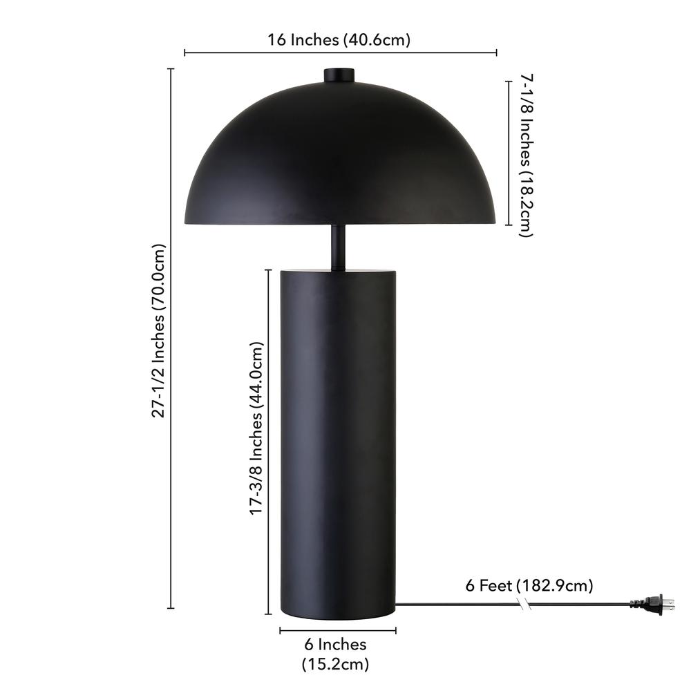 York 27" Tall Table Lamp with Metal Shade in Blackened Bronze/Blackened Bronze. Picture 4
