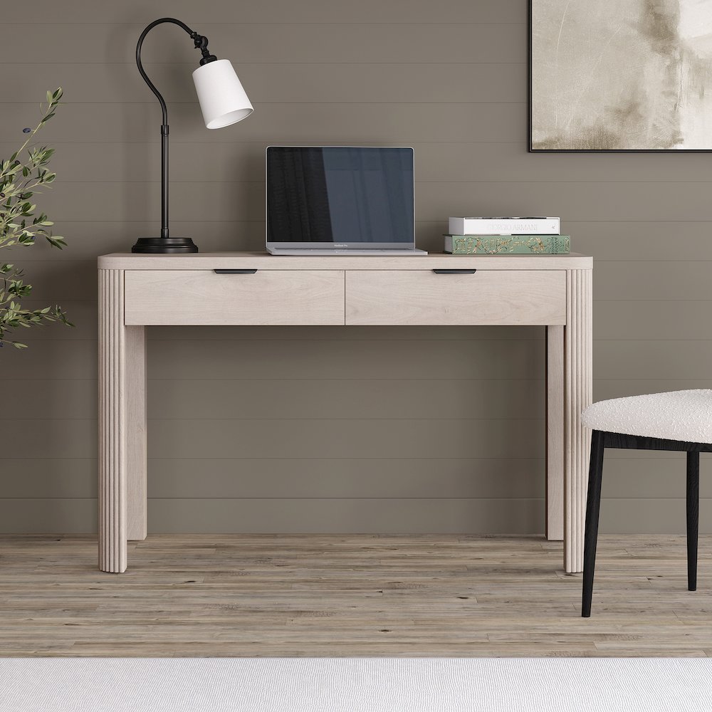 Lonsdale 48'' Wide Rectangular Desk in Alder White. Picture 4