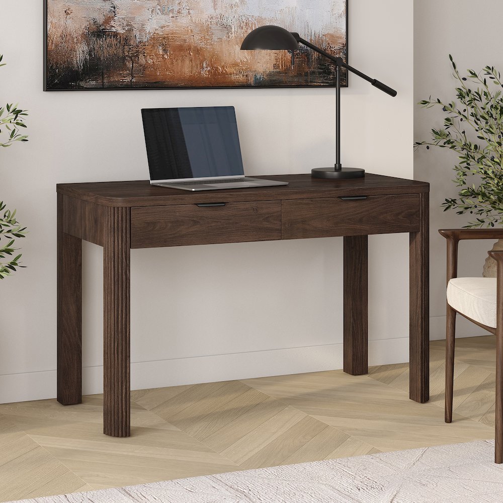 Lonsdale 48'' Wide Rectangular Desk in Alder Brown. Picture 3