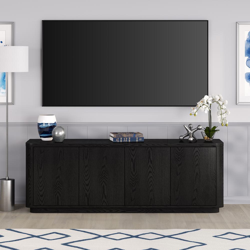 Plympton Rectangular TV Stand for TV's up to 75" in Black Grain. Picture 3