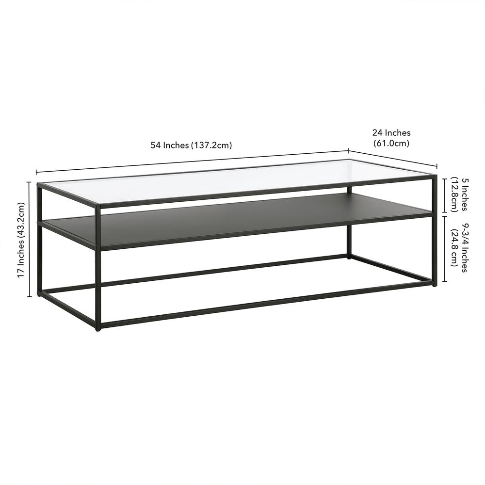 Ada 54'' Wide Rectangular Coffee Table in Blackened Bronze. Picture 5