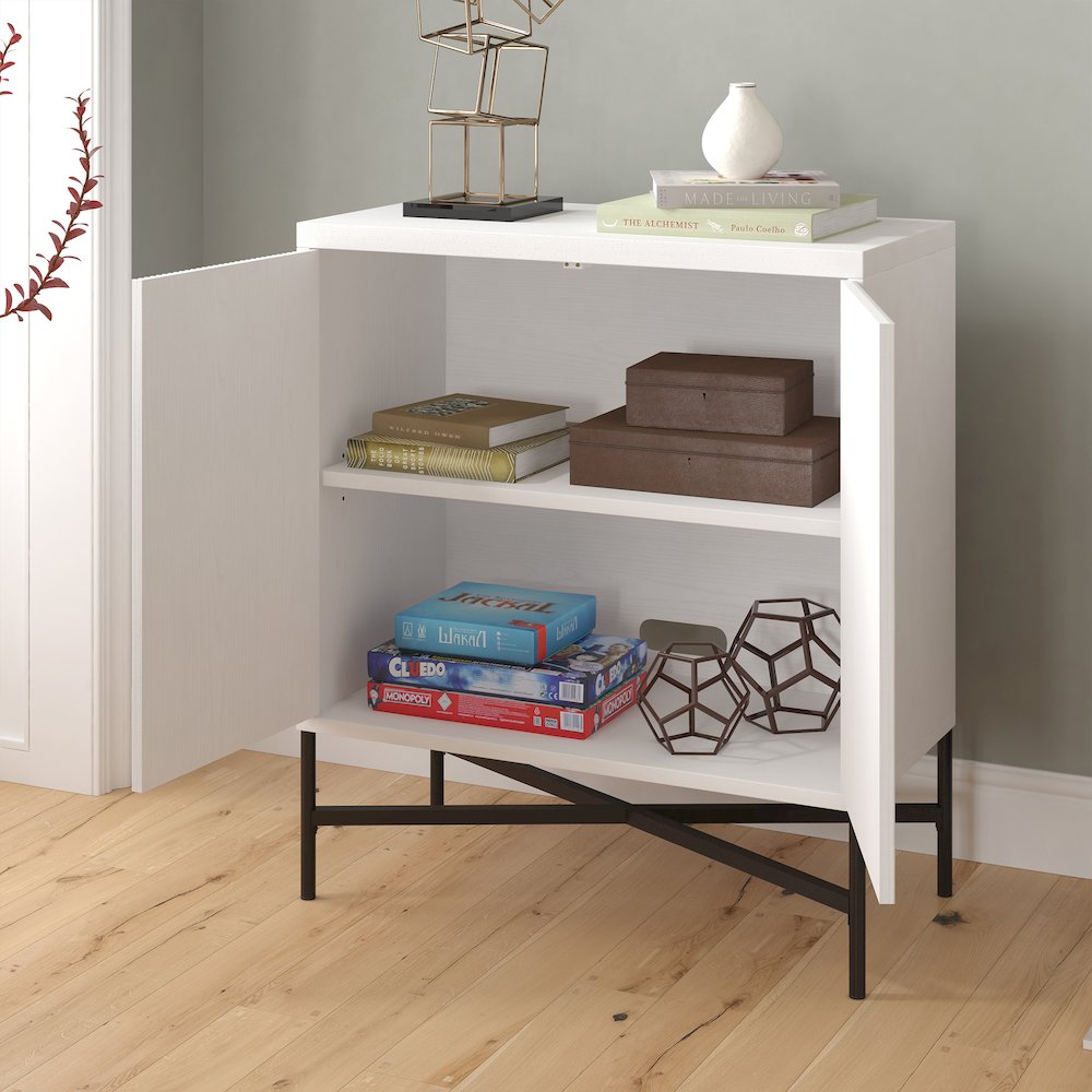 Henn&Hart 28" Fluted Accent Cabinet, Ribbed Modern Sideboard Buffet Cabinet. Picture 6